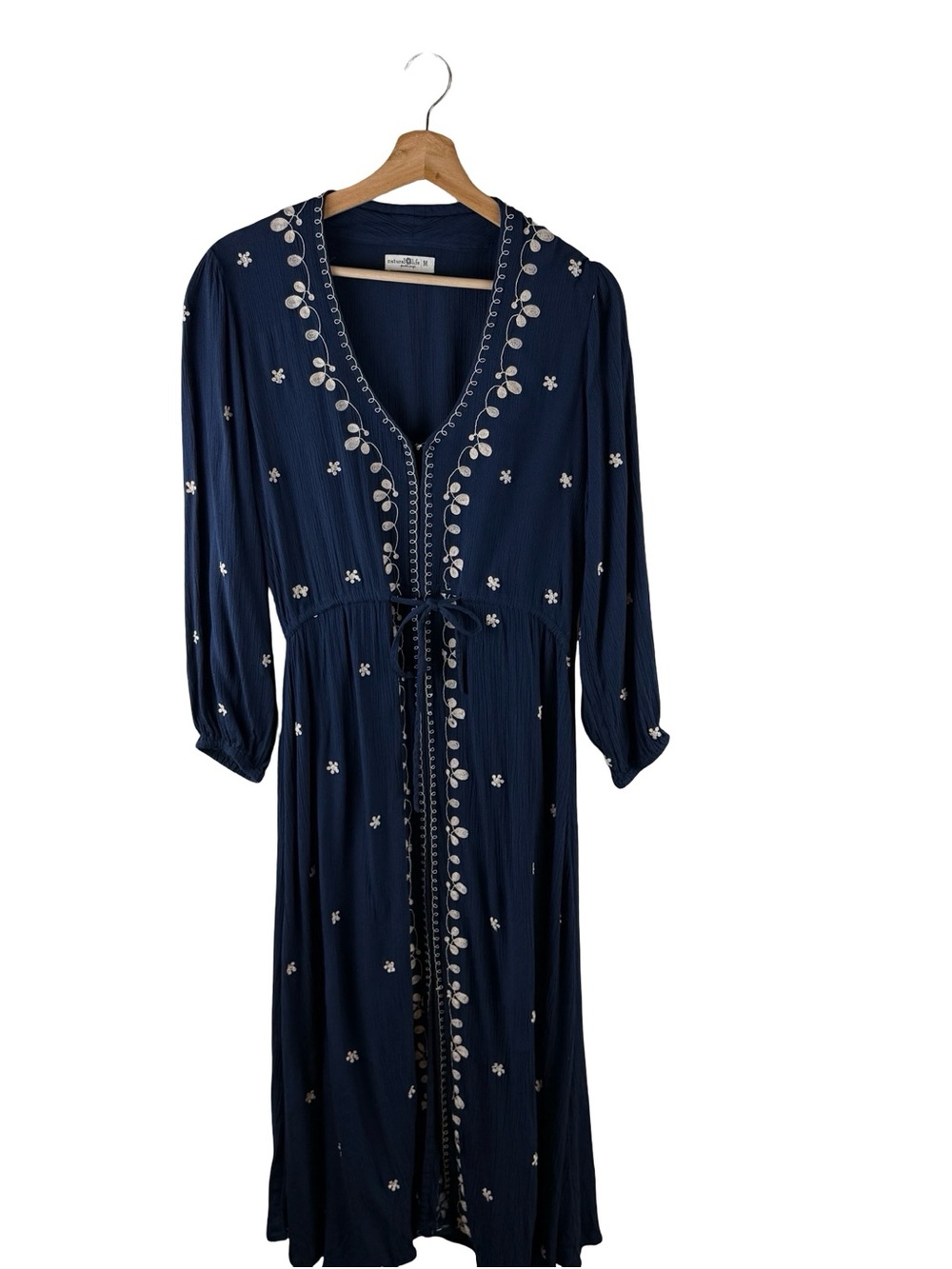 Natural Life Brae Embroidered Maxi Dress Womens M Boho Festival Relaxed - Picture 2 of 7